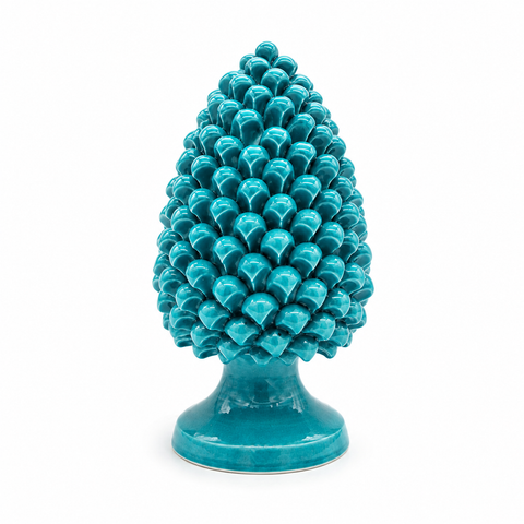Pigna in Ceramica di Caltagirone Turchese – H 35 × L 18 cm