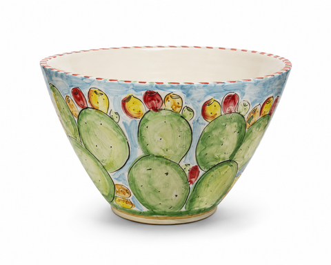 Vaso in Ceramica di Caltagirone “Fichi d’India di Sicilia” – H. 29 x L. 45 cm