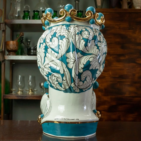 TESTE DI MORO IN CERAMICA SICILIANA DI CALTAGIRONE LUXURY OTTANIO CM 50