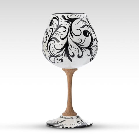 Elegant Black Sicilian Ceramic Goblet