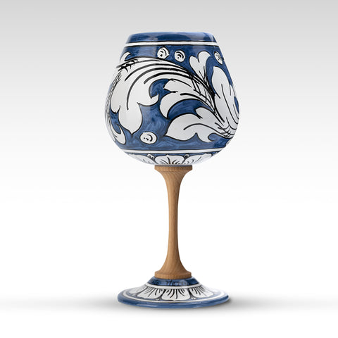 Blue Ornate Sicilian Ceramic Goblet