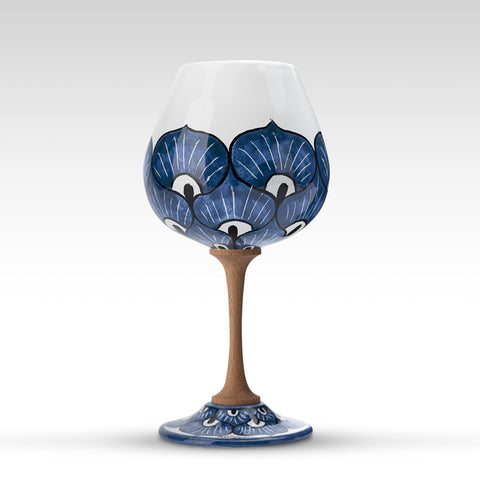 Blue Pavon Sicilian Ceramic Goblet