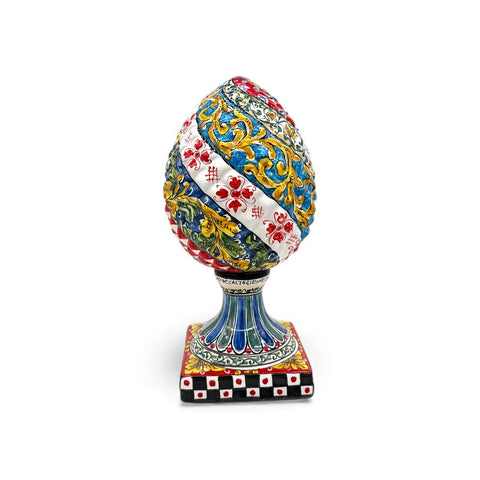 Pigna in Ceramica Decorata a Mano – Colori Rinascimentali L 18 cm x H 35 cm