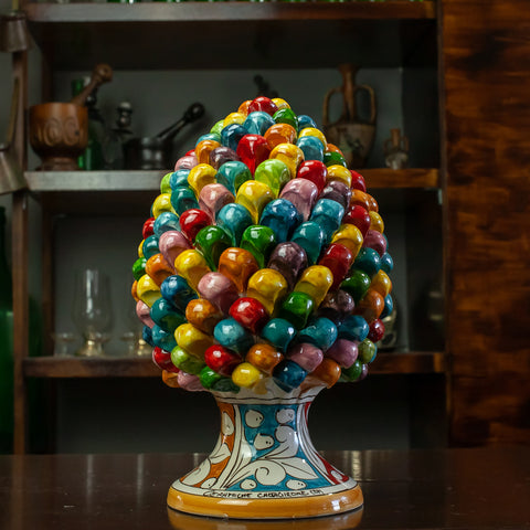 Caltagirone Multicolor Sicilian ceramic pine cones - Various sizes