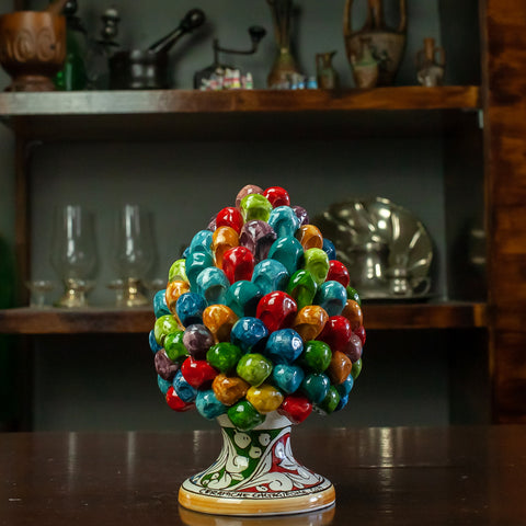 Caltagirone Multicolor Sicilian ceramic pine cones - Various sizes