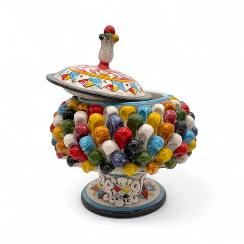 Portabiscotti Pigna Multicolor in Ceramica – H.30 x L.25 cm