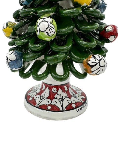 Socle décoré d'arbre de Noël en céramique sicilienne H. 30 x L. 20 cm