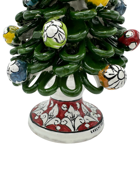 Albero di Natale in Ceramica Siciliana Base Decorata H. 30 x L. 20 cm