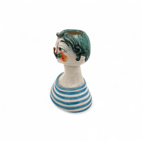 Statuetta in ceramica artigianale blu H.18 x L.14 cm – dipinta a mano