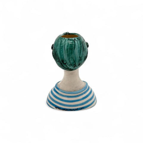 Statuetta in ceramica artigianale blu H.18 x L.14 cm – dipinta a mano