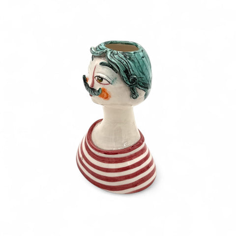 Statuetta in ceramica artigianale dipinta a mano H.18 x L.14 cm