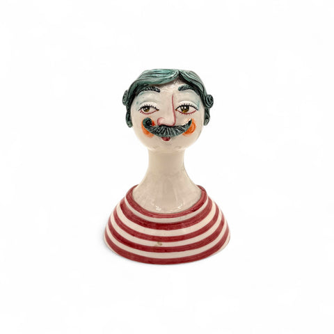 Statuetta in ceramica artigianale dipinta a mano H.18 x L.14 cm