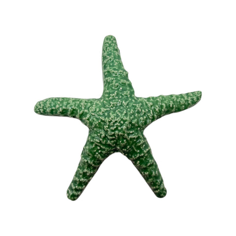 Stella marina verde in ceramica da parete – 16 cm