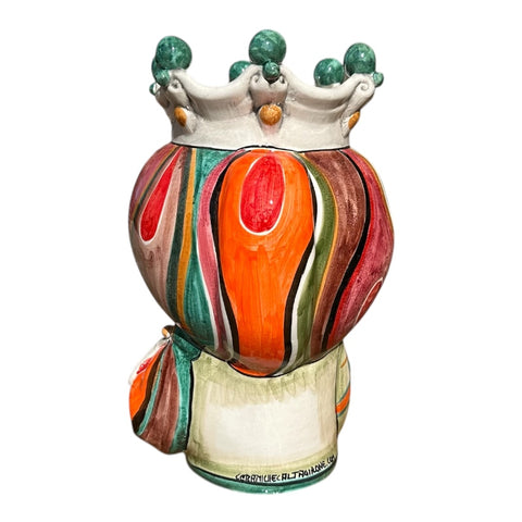 TESTA DI MORO CERAMICA SICLIANA CALTAGIRONE TURBANTE MULTICOLOR 35 CM