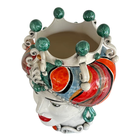 TESTE DI MORO IN CERAMICA SICILIANA MULTICOLOR 42 CM