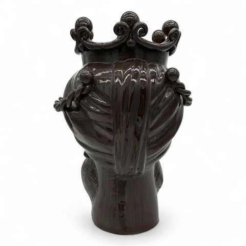 Testa di Moro in Ceramica Marrone Scuro - Donna | H.43 x L.28 cm