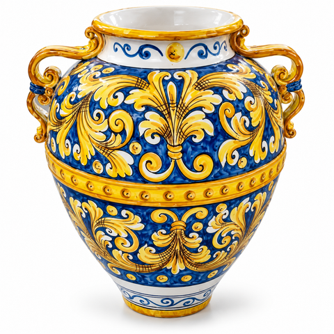 GIARA CERAMICA SICILIANA CALTAGIRONE BLU COBALTO 75 CM