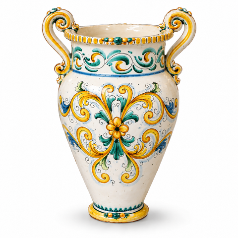 GIARA CERAMICA SICILIANA CALTAGIRONE GIALLO ANTICO 75 CM