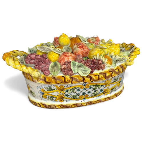 Cesto Frutta in Ceramica Siciliana L. 55 cm
