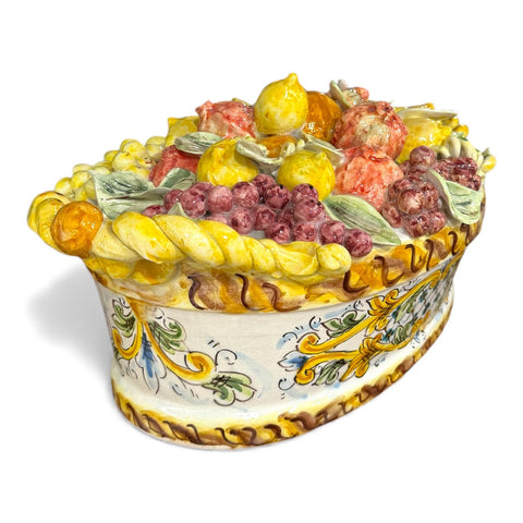 Cesto Frutta in Ceramica Siciliana L. 55 cm