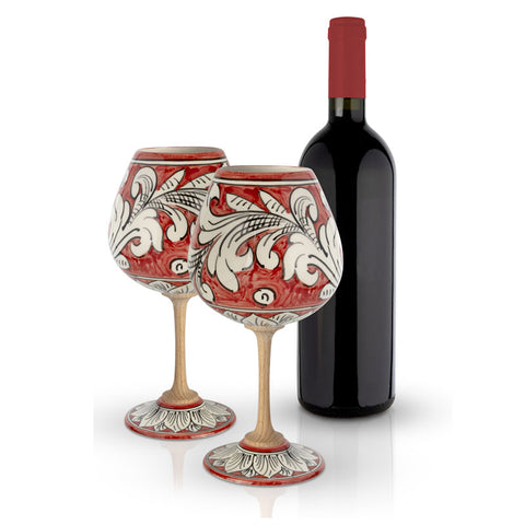 Red Ornate Sicilian Ceramic Chalice