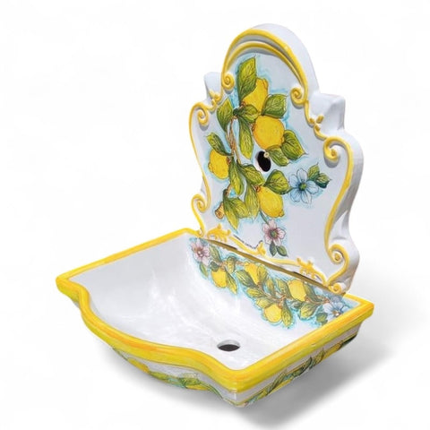 Fontana in Ceramica di Caltagirone – Modello da Parete “Limoni”