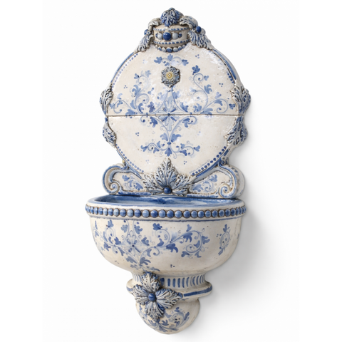 Fontana Murale Ceramiche Caltagirone Blu Antico 60 cm