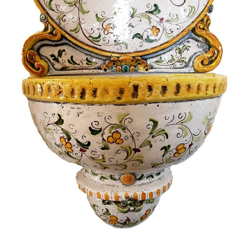 Fontana Murale Ceramiche Caltagirone Giallo Antico 60 cm