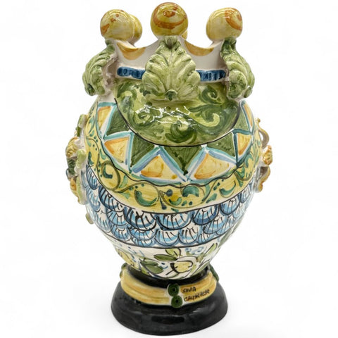 Testa di Moro in Ceramica Decoro Limoni - Uomo | H.34 x L.22 cm