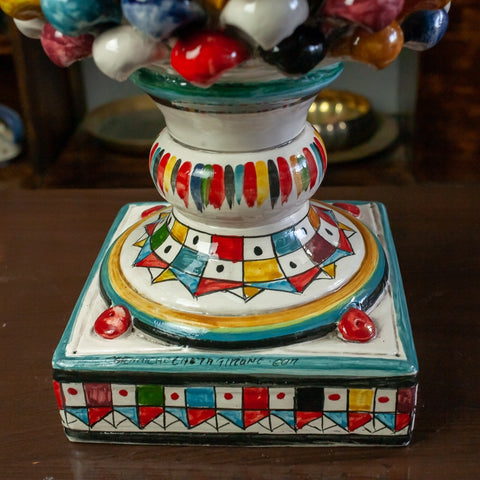 Pigna in ceramica siciliana di Caltagirone Multicolor H. 60 cm