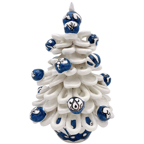 SICILIAN CERAMIC CHRISTMAS TREE FROM CALTAGIRONE BLUE 22 CM