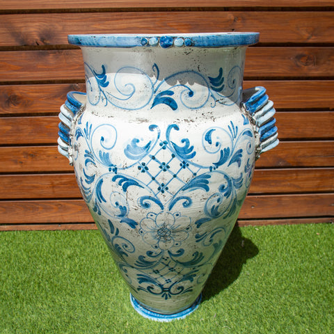 GIARA CERAMICA SICILIANA CALTAGIRONE BLU ANTICO 70 CM