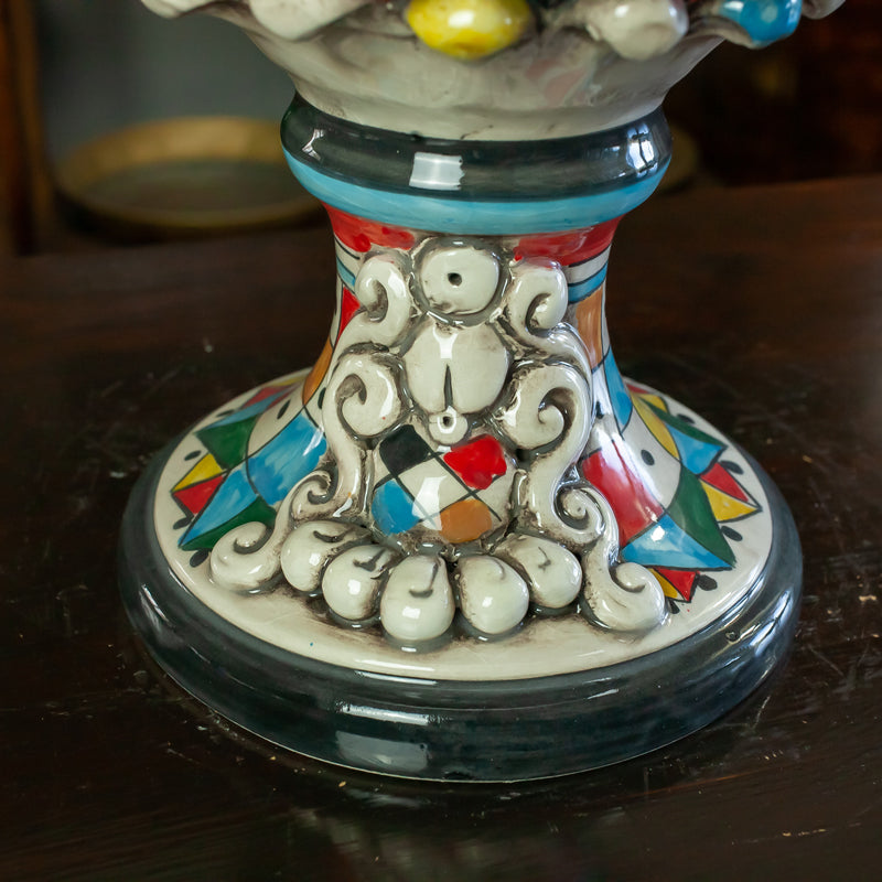Lume Pigna Ceramica Siciliana Caltagirone Multicolor 75 cm