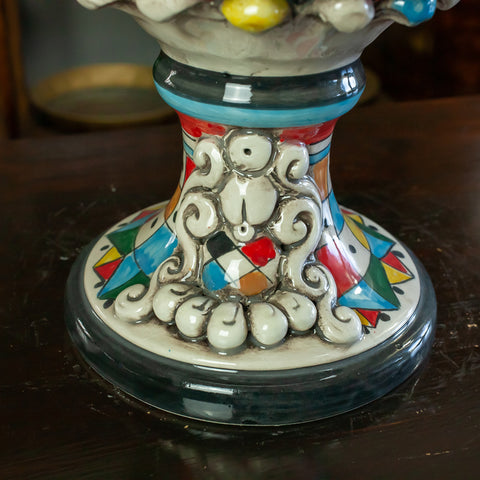 Sicilian Ceramic Pinecone Lamp Caltagirone Multicolor 75 cm