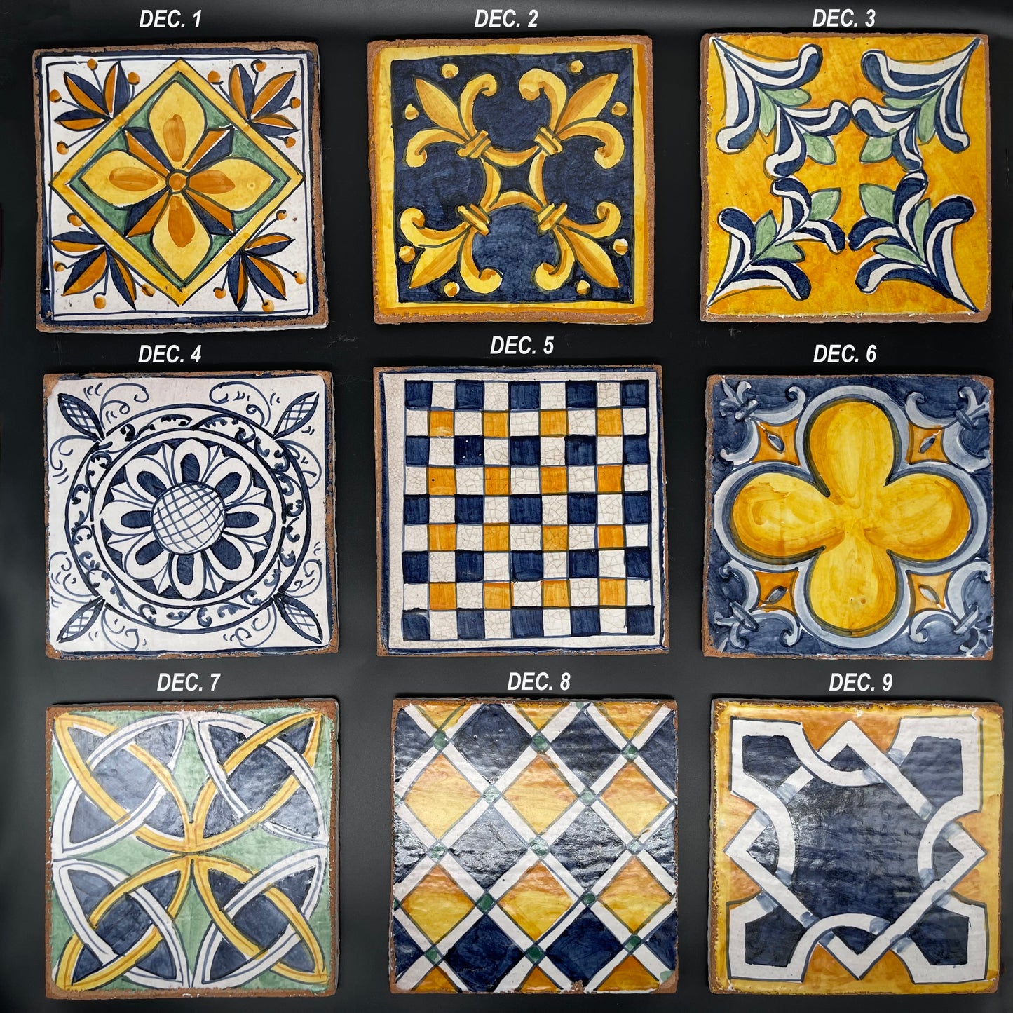 MAIOLICHE CERAMICA SICILIANA CALTAGIRONE ANTIQUE 20X20