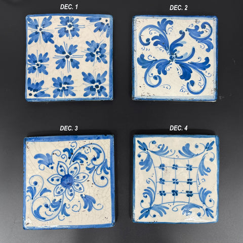 MAIOLICHE CERAMICA SICILIANA CALTAGIRONE BLU 10×10