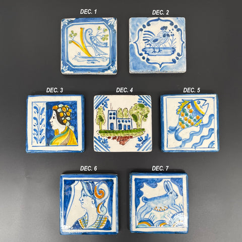 CALTAGIRONE SICILIAN CERAMIC MAJOLICA FIGURED 10×10