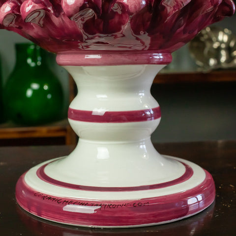 SICILIAN CERAMIC PINE CONE FROM CALTAGIRONE BORDEAUX 55 CM 