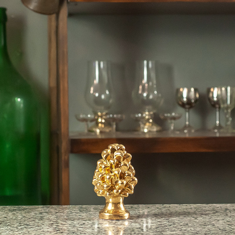 Золотые керамические сосновые шишки серии «Роскошное золото» - разные размеры