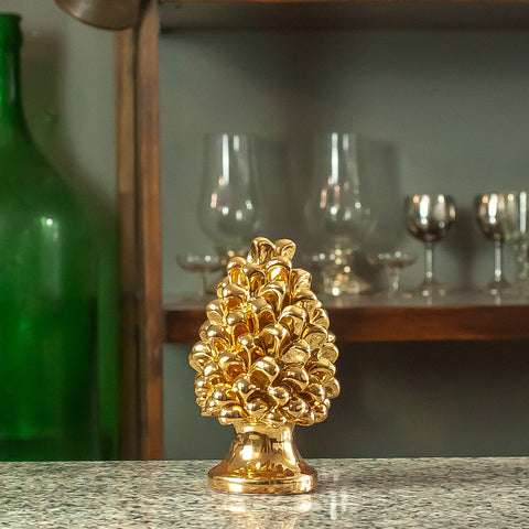 Pommes de pin en céramique dorée série "Luxury Gold" - Différentes tailles