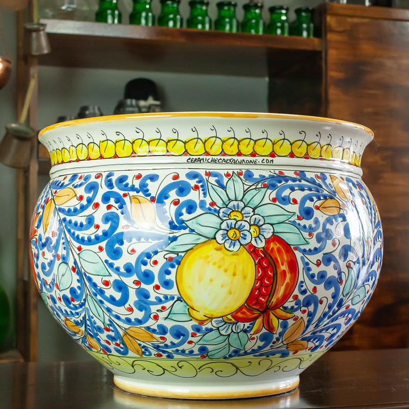PORTAVASO CERAMICA CALTAGIRONE FRUTTA CM 40