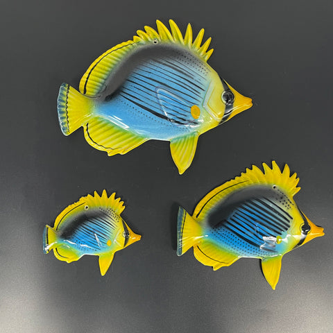 BLACK BACK BUTTERFLY FISH IN SICILIAN CERAMIC - VARIOUS SIZES