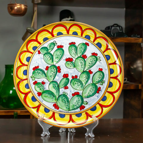 ASSIETTE EN CÉRAMIQUE SICILIENNE PIQUÉES DE L'INDE CM 38