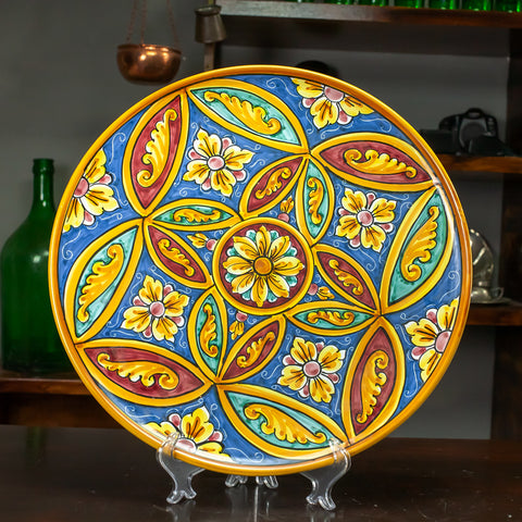 ASSIETTE CÉRAMIQUE CALTAGIRONE MULTICOLORE CM 43