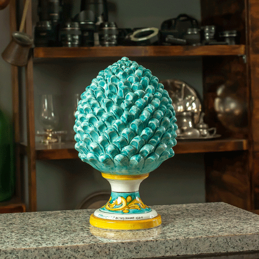 GREEN CALTAGIRONE SICILIAN CERAMIC PIGNA CM 32