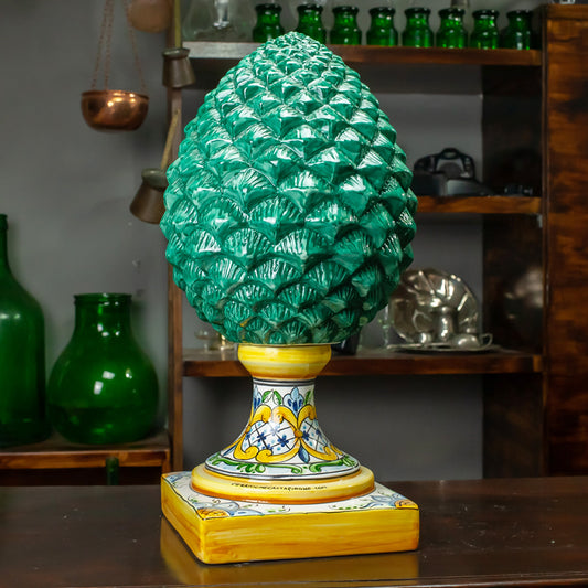 Green Caltagirone Ceramic Pinecone 52 cm
