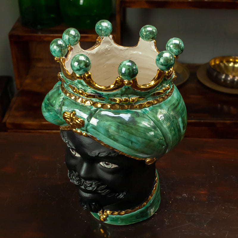TESTA IN CERAMICA CALTAGIRONE VERUS MADREPERLATA CM 45