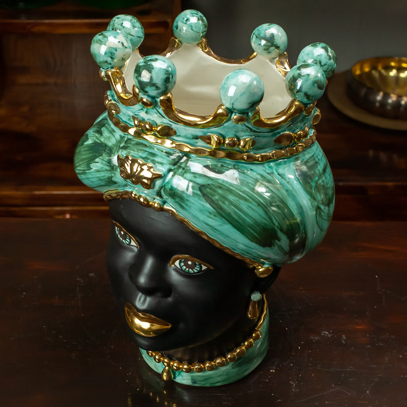 TESTA IN CERAMICA CALTAGIRONE VERUS MADREPERLATA CM 45