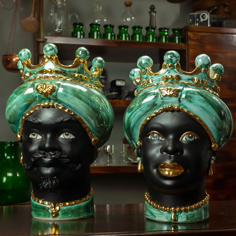 TESTA IN CERAMICA CALTAGIRONE VERUS MADREPERLATA CM 45