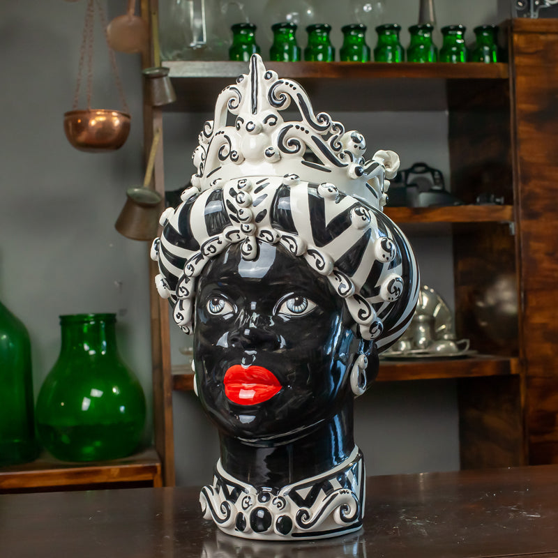 TESTA CERAMICA CALTAGIRONE VERUS ZEBRATA CM 45